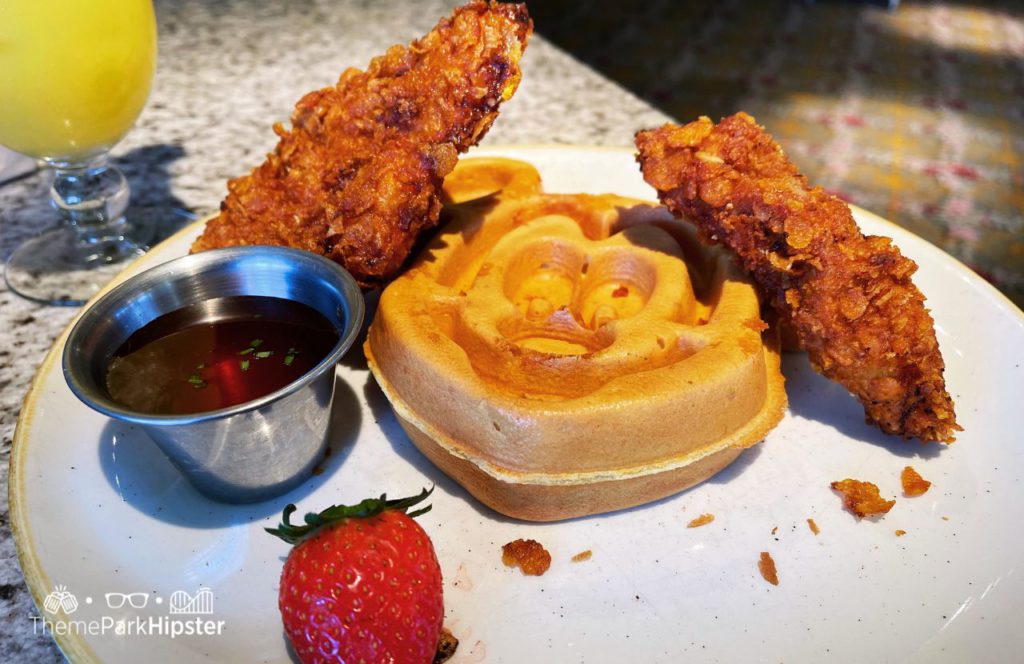 Disney's Grand Floridian Cafe Restaurant Mickey Mouse Waffles and Chicken. One of the best places to get breakfast at Disney World.