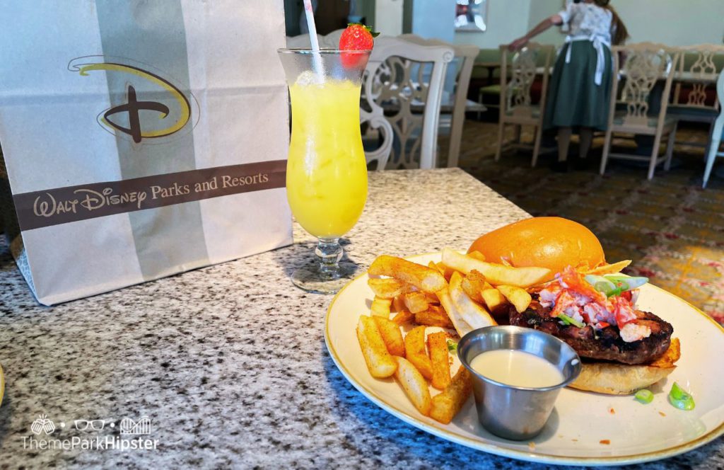 Disney's Grand Floridian Cafe Restaurant Mimosa and Lobster Burger