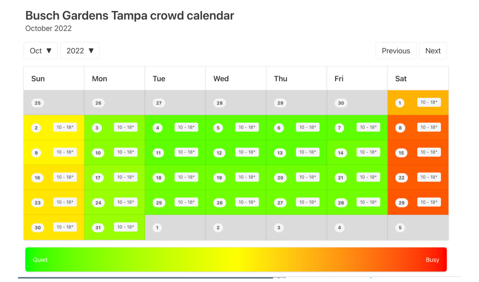 Busch Gardens Tampa Crowd Calendar AVOID THE BUSY DAYS! ThemeParkHipster