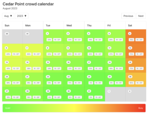 Cedar Point Crowd Calendar: AVOID THE LONG LINES for 2023