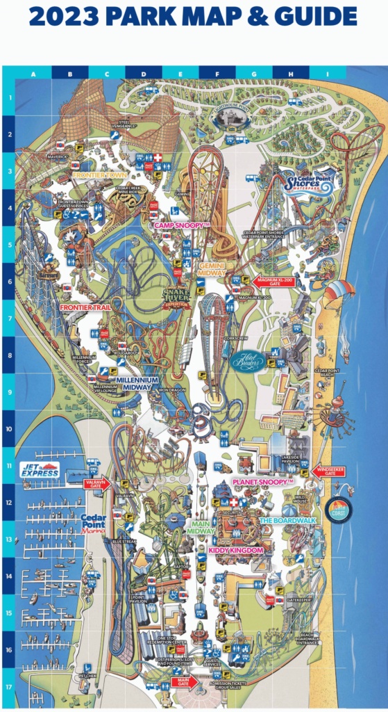 Cedar Point Map 2023 PDF 559x1024 