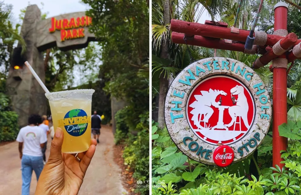 Universal Orlando Resort The Watering Hole Bar in Jurassic Pack at Islands of Adventure Birds of Paradise  alcoholic drink. One of the best cocktails and drinks at Universal Orlando.