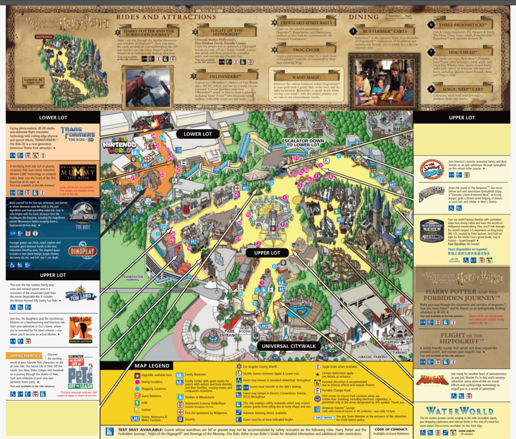 Universal Studios Hollywood Map 2024 and 2025 PDF. Keep reading to get the best Universal Studios Hollywood Tips, Tricks and Secrets!