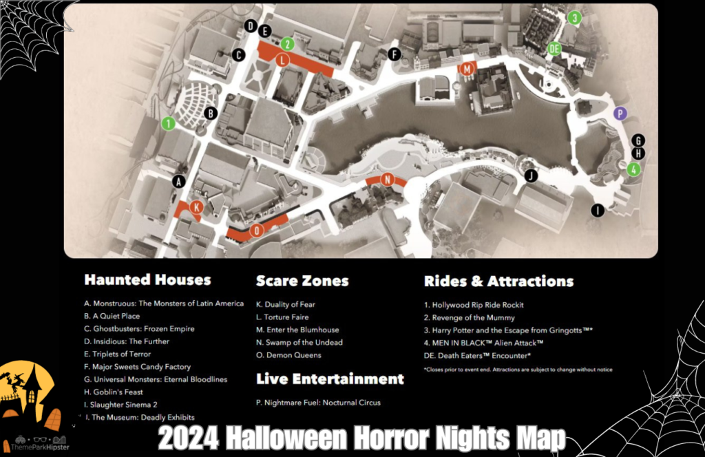 2024 Halloween Horror Nights Map HHN 33