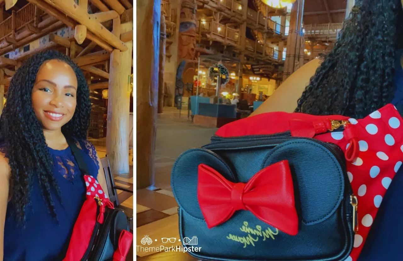 Disney Wilderness Lodge Resort Hotel NikkyJ with Minnie Mouse Fanny Pack and Crossbody Bag