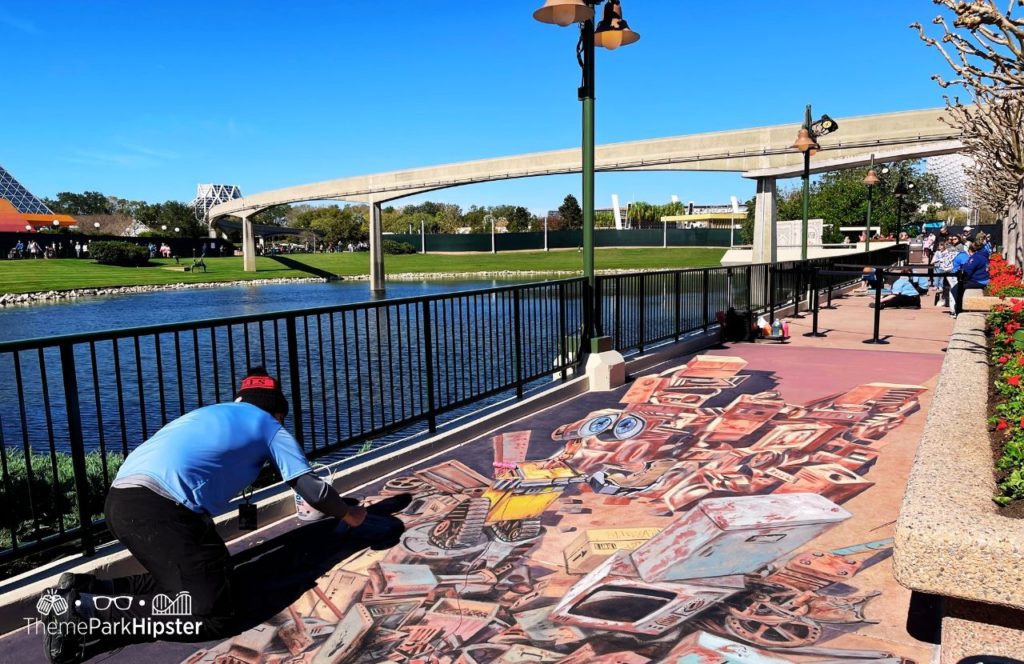 Epcot Theme Park Disney World Festival of the Arts with Chalk Artist