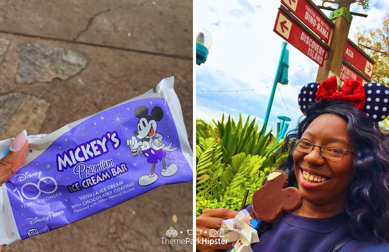 Mickey's Premium Ice Cream Bar with Victoria Wade at Disney's Animal Kingdom One of the best desserts at Disney World.