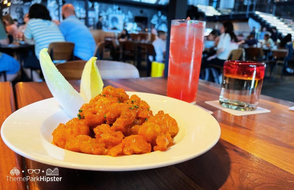 Walt Disney World Disney Springs Morimoto Asia Restaurant Popcorn Chicken and Cocktail