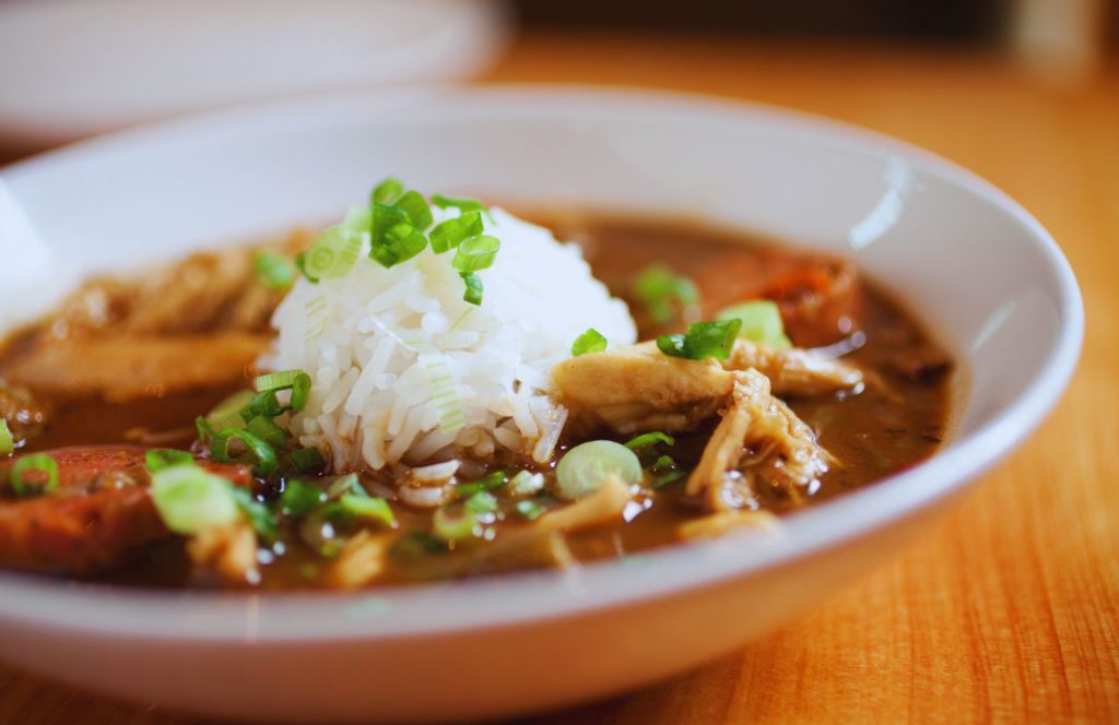 Gumbo at Jazz Kitchen Coastal Grill & Patio Disneyland. One of the best restaurants in Downtown Disney Anaheim