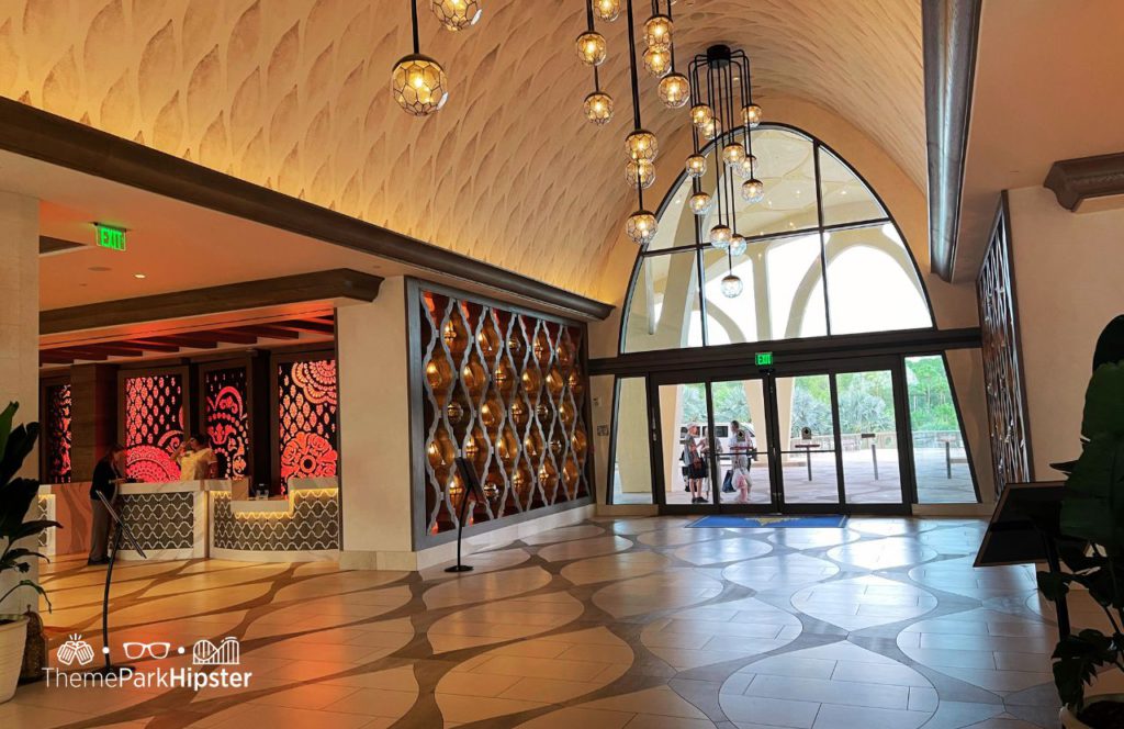 Destino Tower Lobby at Disney's Coronado Springs Resort. One of the best Disney Moderate Resorts for Solo Travelers on a Solo Disney Trip.