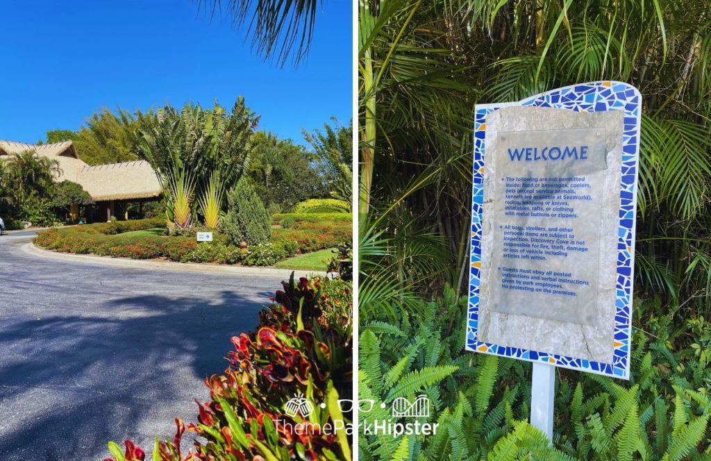 Entrance to Discovery Cove All Inclusive Water Park at SeaWorld Orlando.