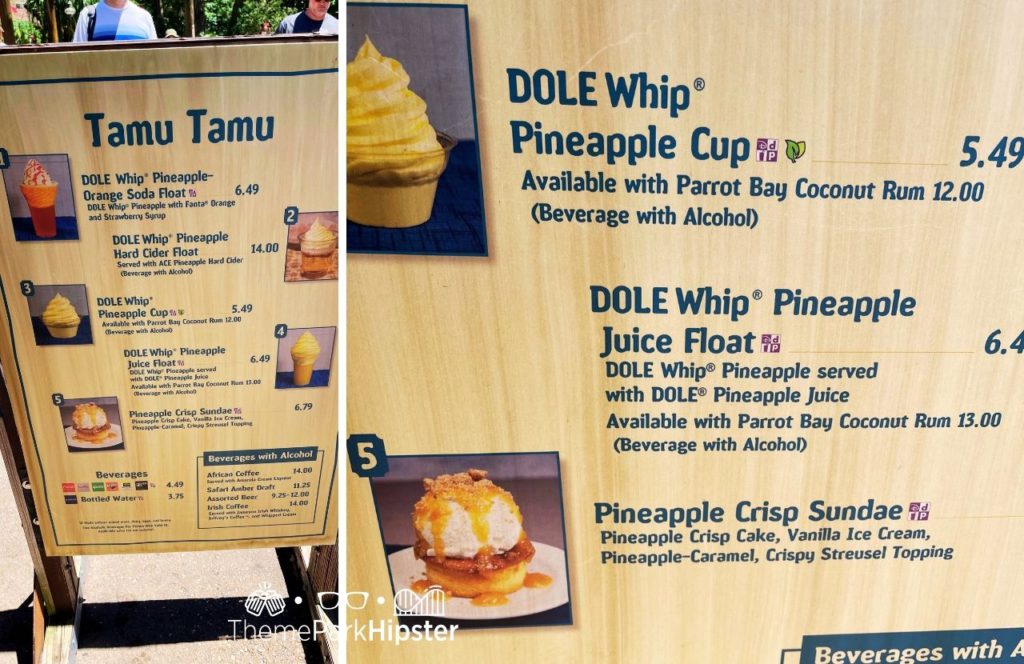 Africa Tamu Tamu Dole Whip Food Menu Disney Animal Kingdom Theme Park. Keep reading to learn where to find the best dole whip at Disney World.