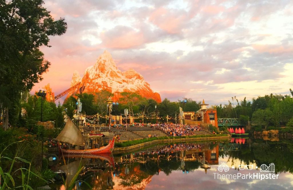 Mount Everest Mountain on Expedition Everest Roller Coaster Disney Animal Kingdom Theme Park. Keep reading to get the full guide to Disney Animal Kingdom for adults.