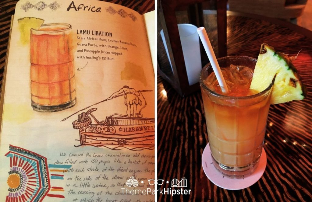 Nomad Lounge Lamu Libation Disney Animal Kingdom Theme Park. One of the best alcoholic drinks at Animal Kingdom.