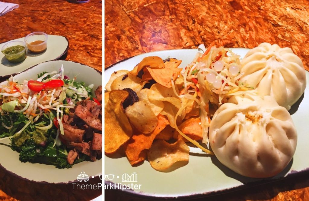 Pandora World of Avatar Satuli Canteen Boa Buns with Chicken bowl and salad Disney Animal Kingdom Theme Park