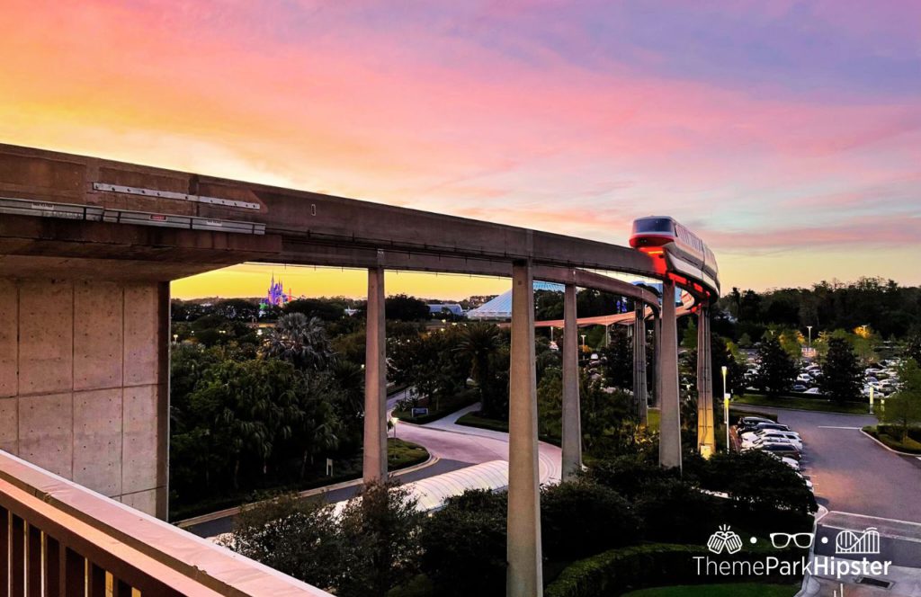 Disney's Contemporary Resort Monorail at Sunset