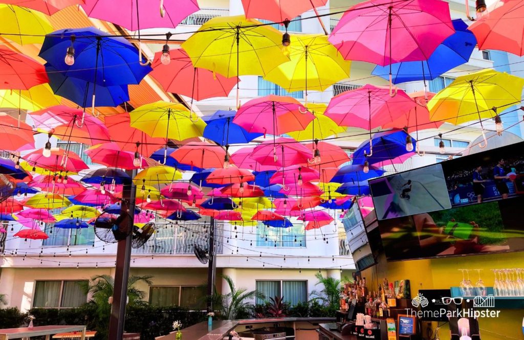 Melia Celebration Orlando Hotel Colorful Umbrellas at Bar Are