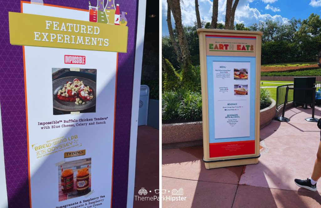 2024 Epcot Food and Wine Festival Brew Wing Lab and Earth Eats Menu