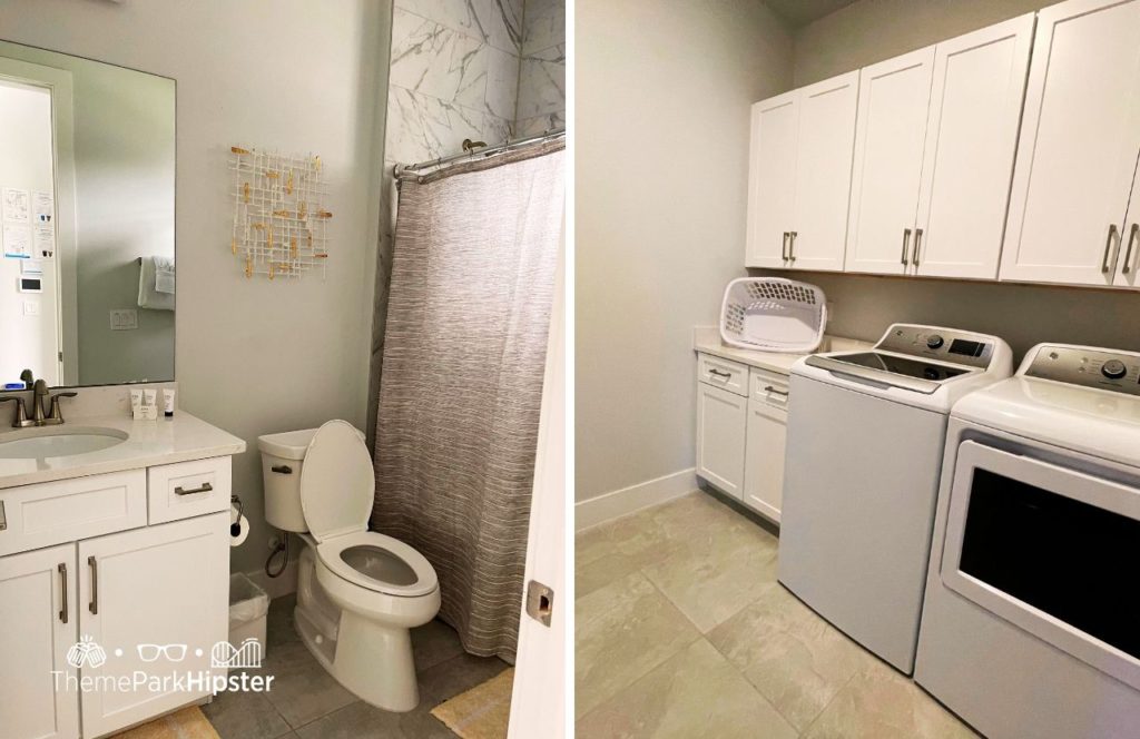 6 Bedroom Vacation Home Rental Bathroom and Laundry Room at Reunion Resort near Disney World