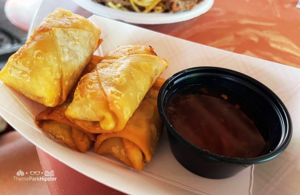 Eggrolls at Marco Polo's Marketplace Restaurant in Italy Area at Busch Gardens Williamsburg, Virginia for the All Day Dining Deal Plan.