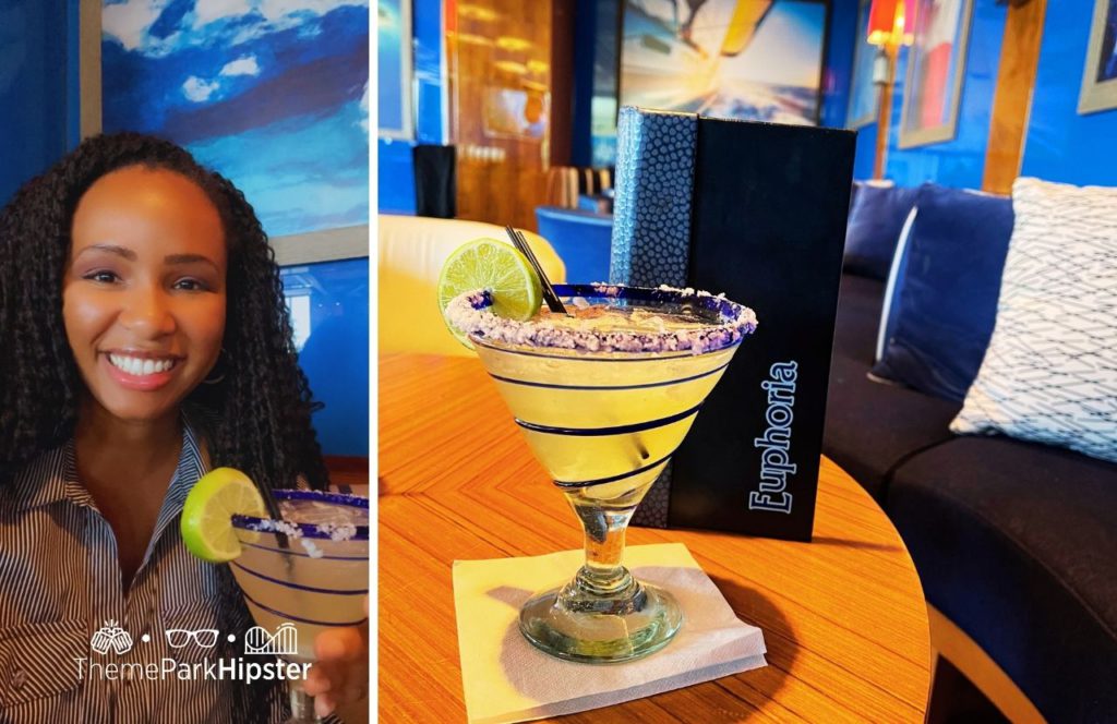 Euphoria Restaurant with NikkyJ enjoying a Margarita at Margaritaville Resort Orlando Hotel. Keep reading for the full guide to Margaritaville Orlando Resort Hotel near Disney World.