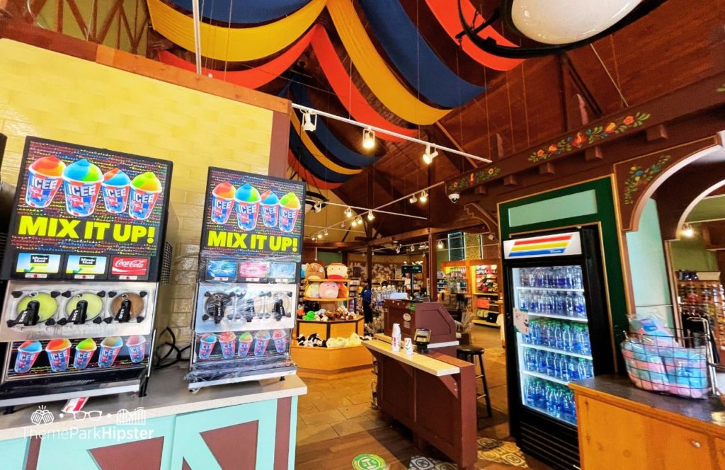 Gift Shop in Oktoberfest Germany Area Icee Machine at Busch Gardens Williamsburg Virginia for the All Day Dining Deal Plan.