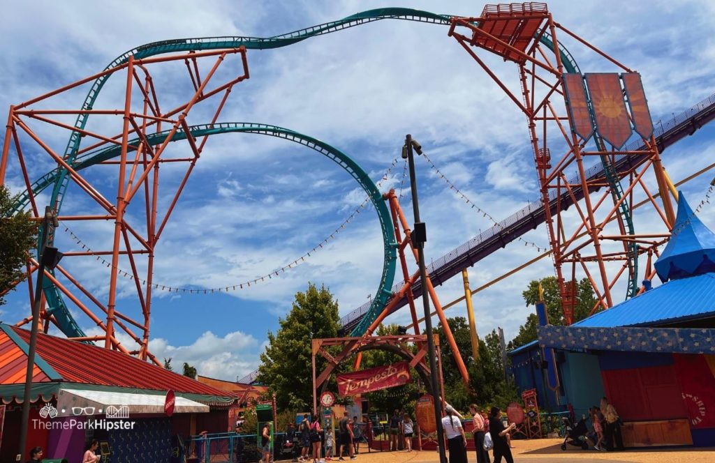 Italy Area Tempesto Roller Coaster at Busch Gardens Williamsburg, Virginia. Keep reading to learn more about the Busch Gardens Williamsburg VIP Tour.