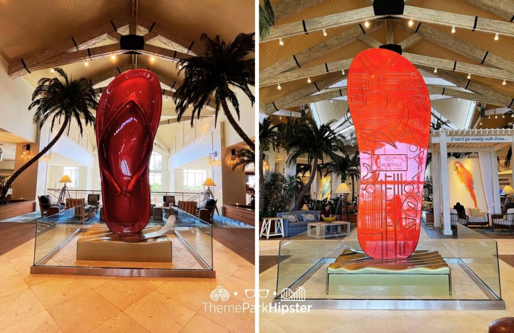 Lobby area at Margaritaville Resort Orlando Hotel. Keep reading to find out more about a vacation at Margaritaville Orlando Resort Hotel.