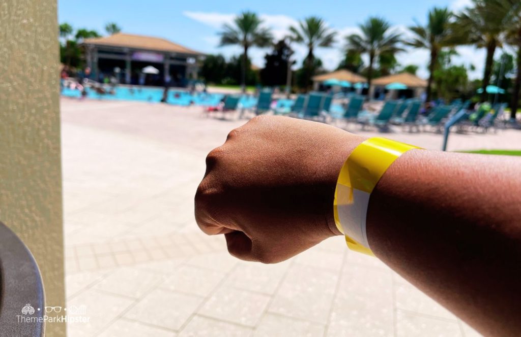 Pool Area Wristband Championsgate Vacation Home Resort Rental. One of the best Orlando family resorts with a water park near Disney.