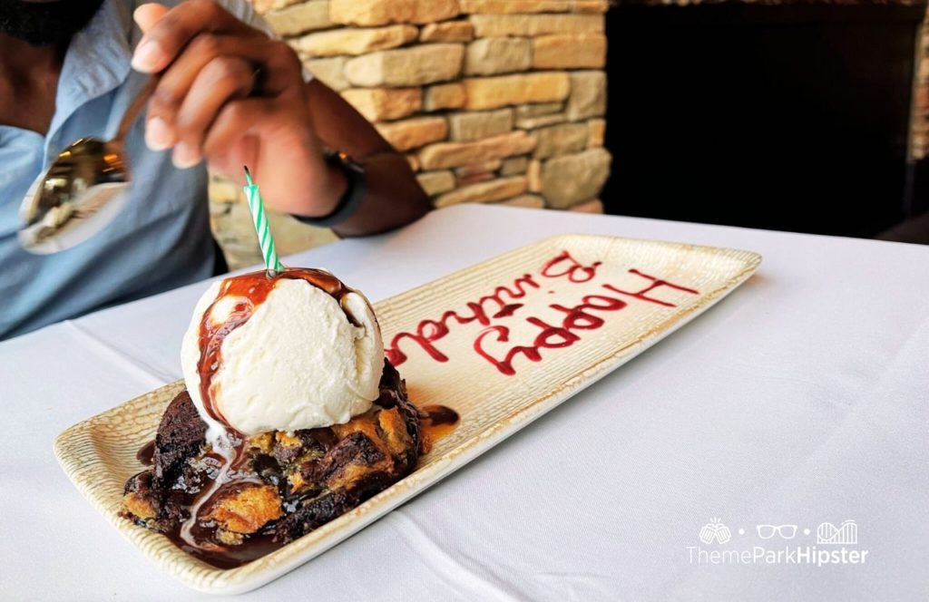 Reunion Resort near Disney World 7593 Chophouse Steakhouse Birthday Warm Cookie and Ice Cream Dessert. Keep reading to learn more about Reunion Resort near Disney World.