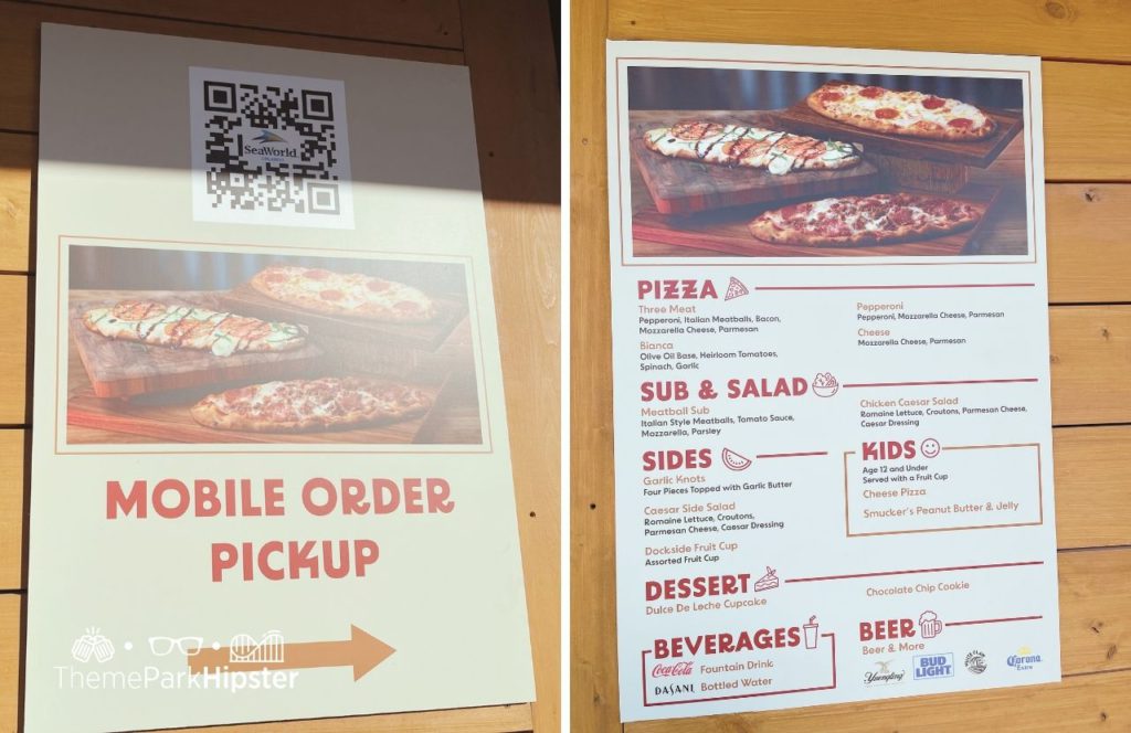 SeaWorld Orlando Dockside Pizza Co. Menu