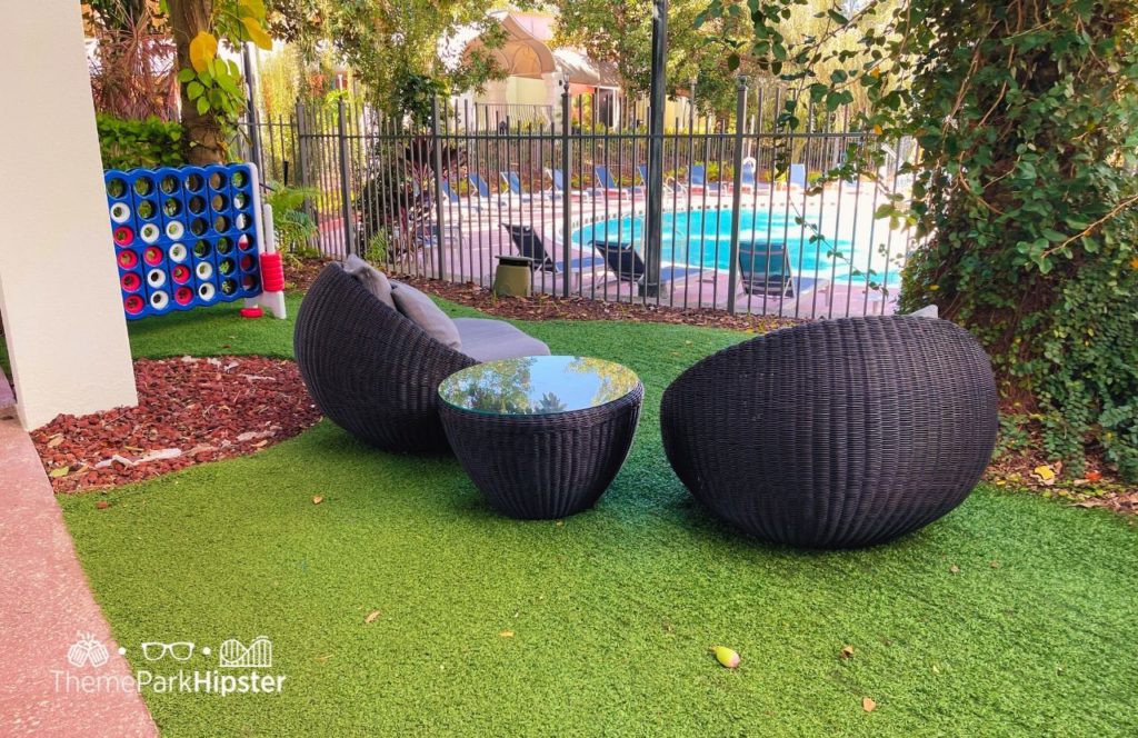 Outdoor Seating Area and Pool Area Castle Hotel Orlando Marriott (2)