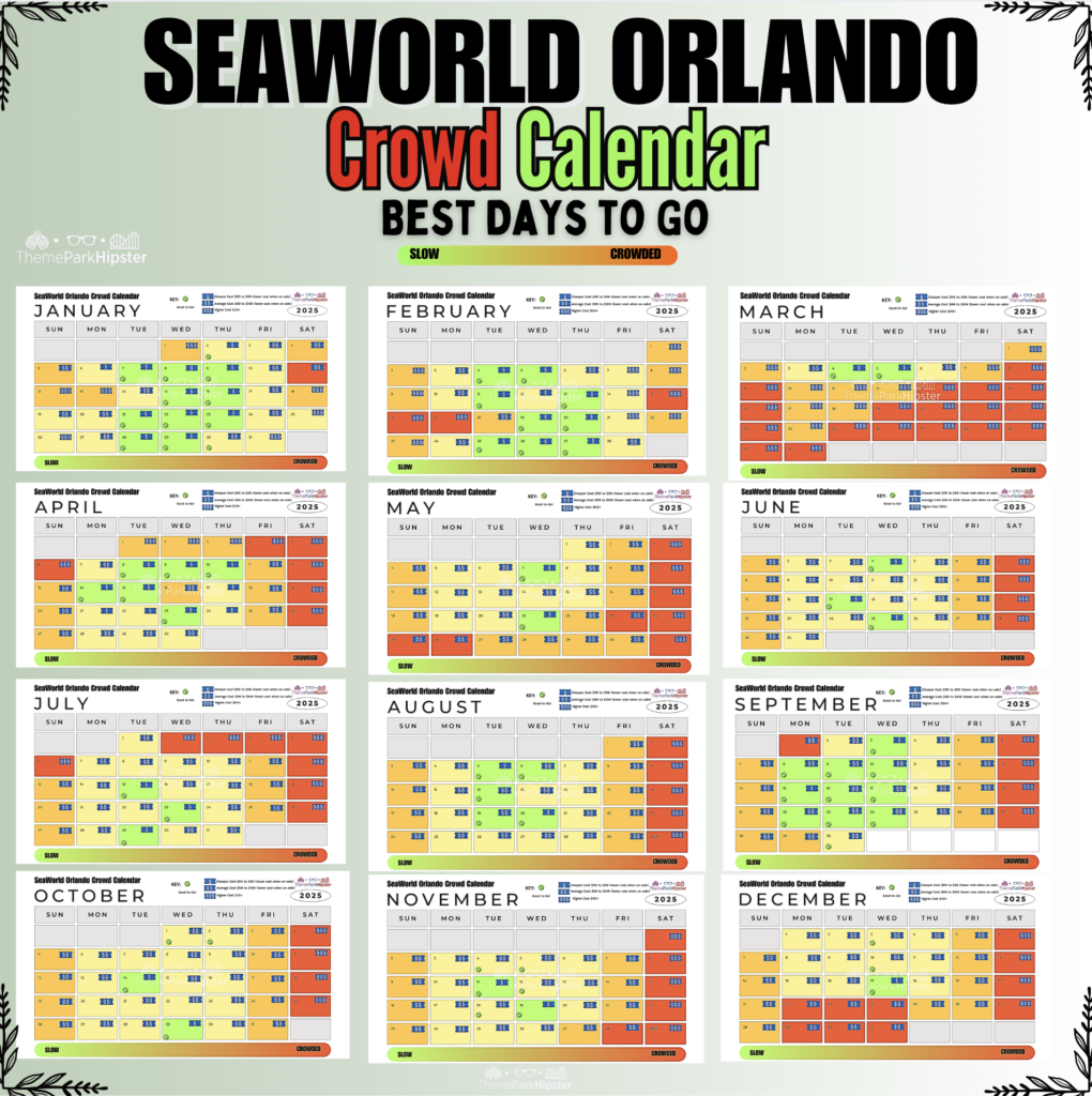 Social Media SeaWorld 2025 Crowd Calendar