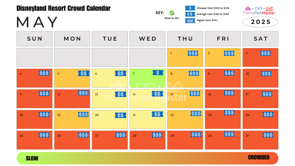 2025 Disneyland Crowd Calendar May