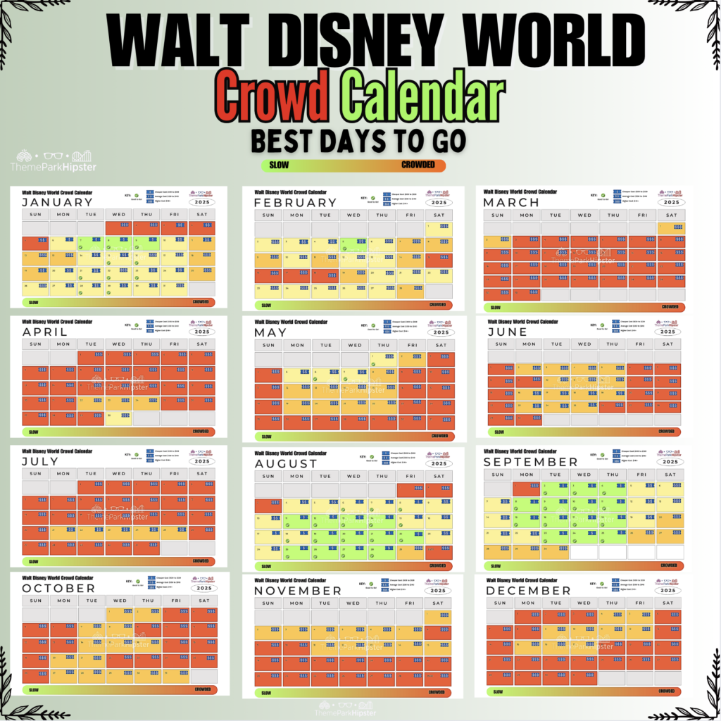 WALT DISNEY WORLD 2025 CROWD CALENDAR SOCIAL MEDIA