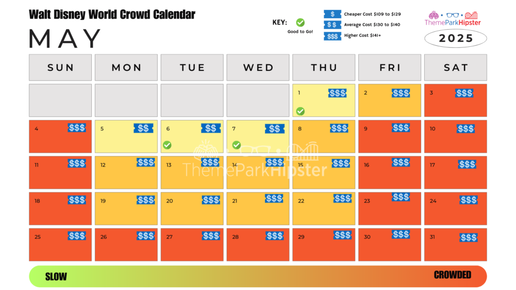 Walt Disney World Crowd Calendar May 2025