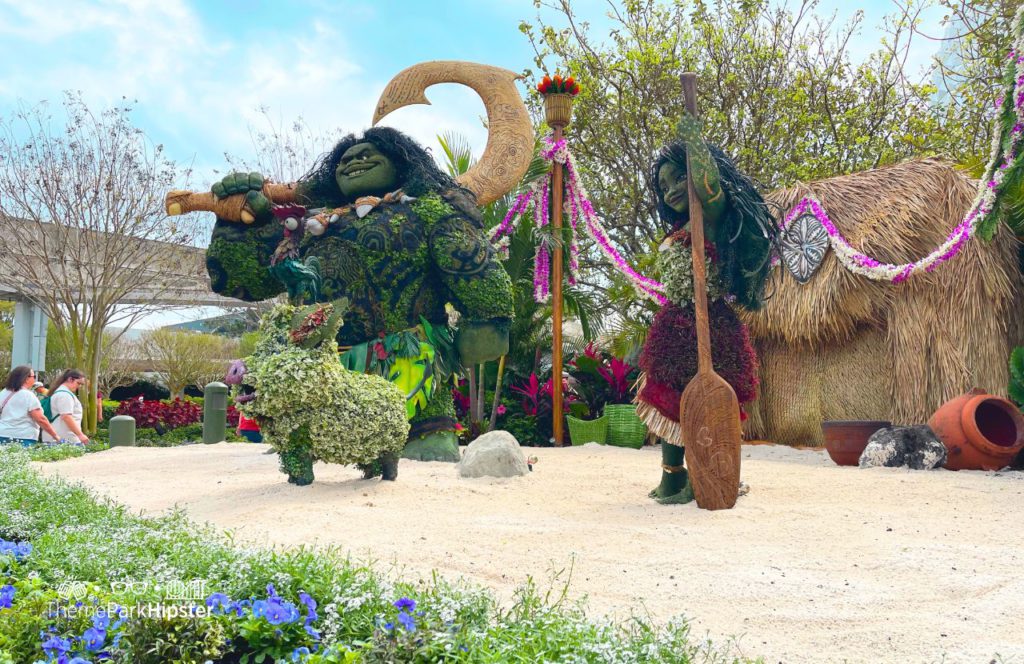 2025 Epcot Flower and Garden Festival Moana and Maui Topiary